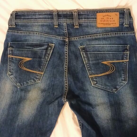 Status Quo Jeans Mens 36W x 43L SLIM FIT Dark Blue Washed Denim Legend for 98 - Picture 1 of 14